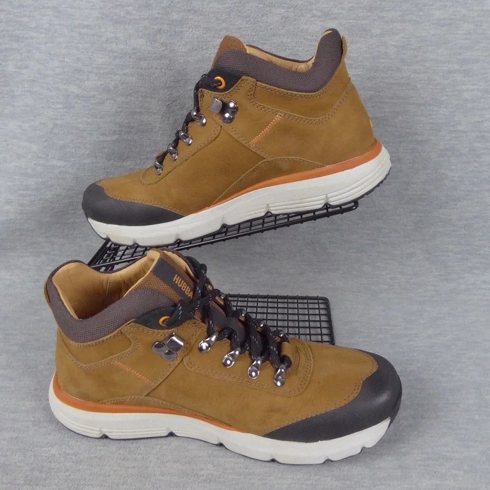 Samuel Hubbard Camino Hiker Boots Mens 8 W Brown Nubuck Leather Outdoors